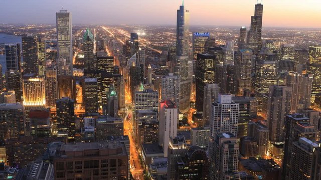 4K UltraHD Aerial timelapse of the Chicago skyline