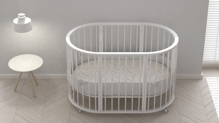 Fototapeta na wymiar Baby crib, kids bedroom
