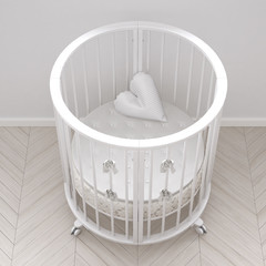 Fototapeta na wymiar Baby crib, kids bedroom