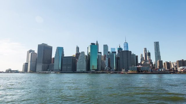 Lower Manhattan Skyline New York City Day Timelapse