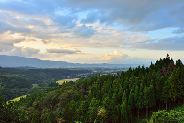 夕暮れの南砺市