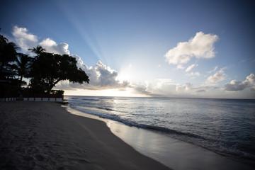 A sunset on on the ocean