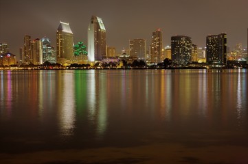Fototapeta premium The skyline of San Diego at night.
