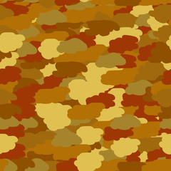 Military seamless background in brown khaki colors as wallpaper or wrapping paper. Defender of Fatherland day in February 23. Victory day in May 9. Raster illustration