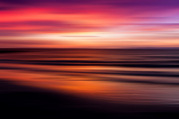 Beautiful sunset with long exposure and motion blur effect