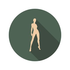 Sexy women icon. Fashion mannequin. Web Icon in Flat Design with Long Shadows