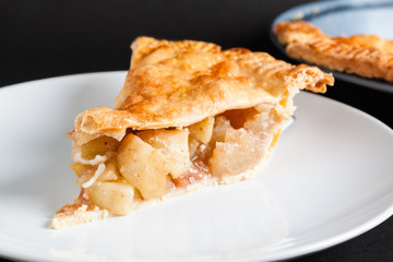 Homemade Organic Apple Pie on plate