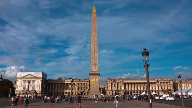 Famous landmark in Paris - Place de la Concorde and obelisk