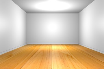 3d Empty room; wooden floor.