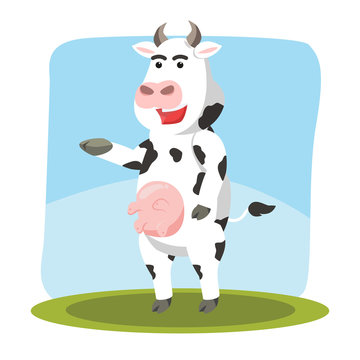 cow character vector illustration design