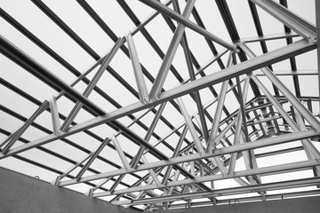 Structure of steel roof.