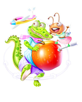 recommend clip art: Alligator, ant, plane apple and arrow