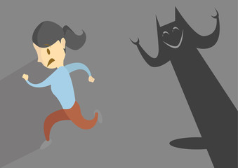 Woman Running from Rapist Illustration
