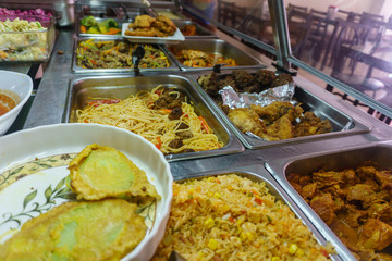 Groups of Buffet in the Restaurant. Selective focus