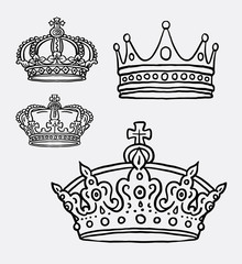 Crown, the king symbol hand drawing. Good use for symbol, logo, web icon, sign, coloring boo,, mascot, or any design you want.