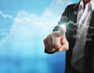  financial symbols coming from hand