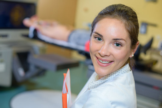 nurse posing for camera