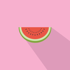 Watermelon Flat Design Vector Illustration Icon