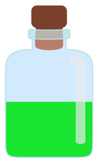 Square bottle with green potion flat