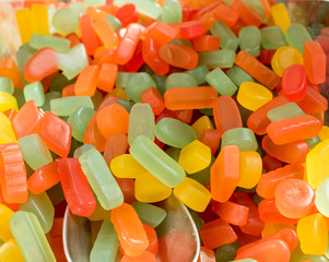 Hintergrund von buntem Weingummi