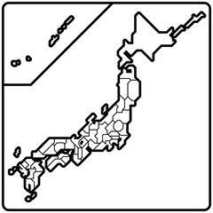 シンプルな日本略地図 11
