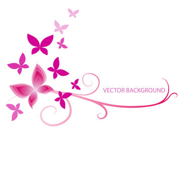 background with butterflies, vector