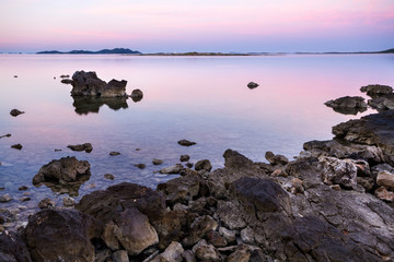 Calm morning near Biograd na Moru at the Adriatic coast in Croatia.