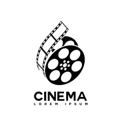 film strip cinema abstract logo design template - obrazy, fototapety, plakaty