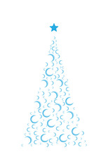 Christmas tree white background, Merry christmas and happy new y