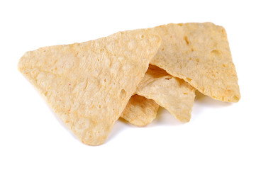 Potato chips isolated on a white background