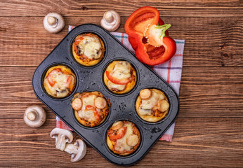 Deep dish pizza cupcakes.