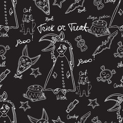 Vector Halloween Seamless Background.
