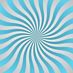 Blue and gray rays poster. Popular ray star burst background television vintage. Blue-gray abstract texture with sunburst, flare, beam. Retro art design. Sun glow bright pattern Vector Illustration