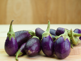 Fresh healthy eggplants