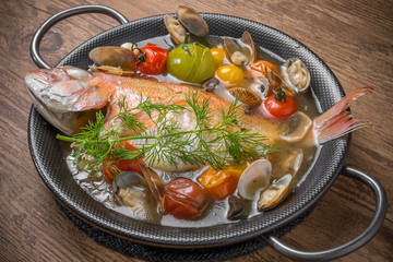 真鯛のアクアパッツア acqua pazza of the red snapper Italian