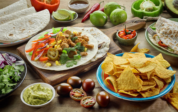 various Mexican food ingredients