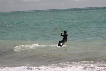 Kite surfer in action