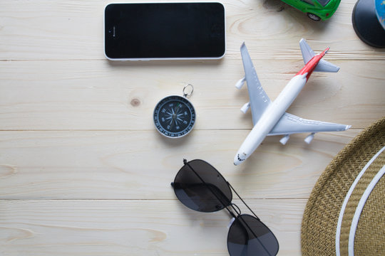 Travel accessories costumes passports luggage for the trip