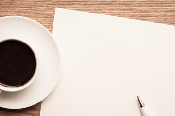 Blank Paper Note on Tablet with Pen. Business Plan Concept