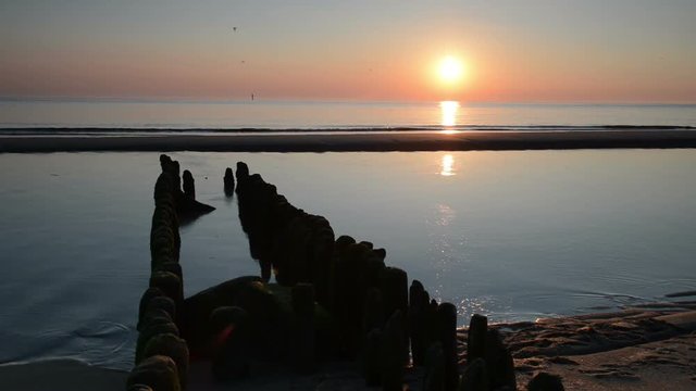 Sunset at the sea on Sylt