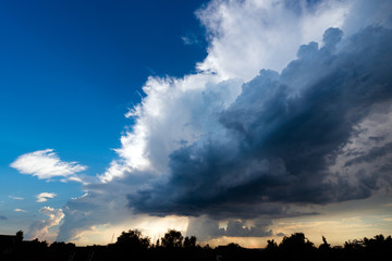 clouds with blue sky, extreme, stormy weather