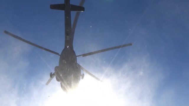 takeoff of mi-8 helicopter
