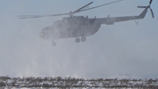 takeoff of mi-8 helicopter