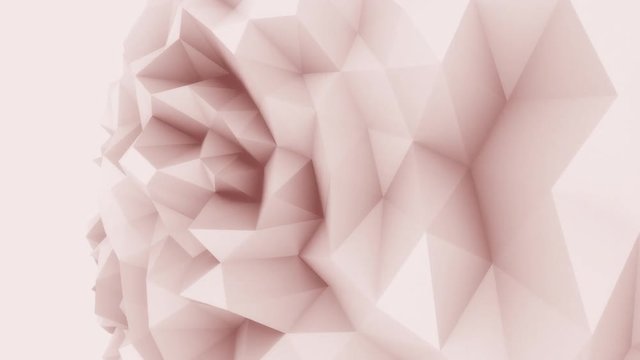 Rose 3D low poly edgy sphere motion background for modern reports and presentations. 4K seamless loop animation, ProRes
