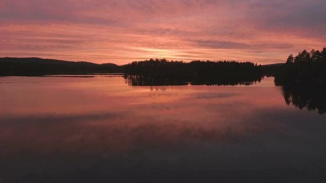 Midsummer sunset in Sweden.