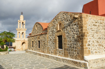 Asklipio, island of Rhodes, Greece. Byzantine church of the Dormition of the Virgin Mary. 
The church’s preserved frescoes are a narration of the visions of St. John the Theologian.