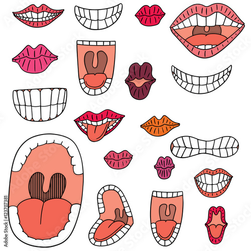 "vector set of mouth" Stock image and royalty-free vector files on