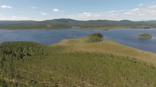 Drone video of a lake in Sweden.