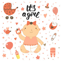 Cute hand drawn doodle baby shower cover