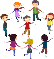 Stickman Kids Blindfold Chase Game